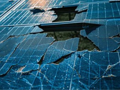 pannelli fotovoltaici rotti