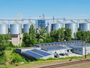 pannelli fotovoltaici in un campo agricolo
